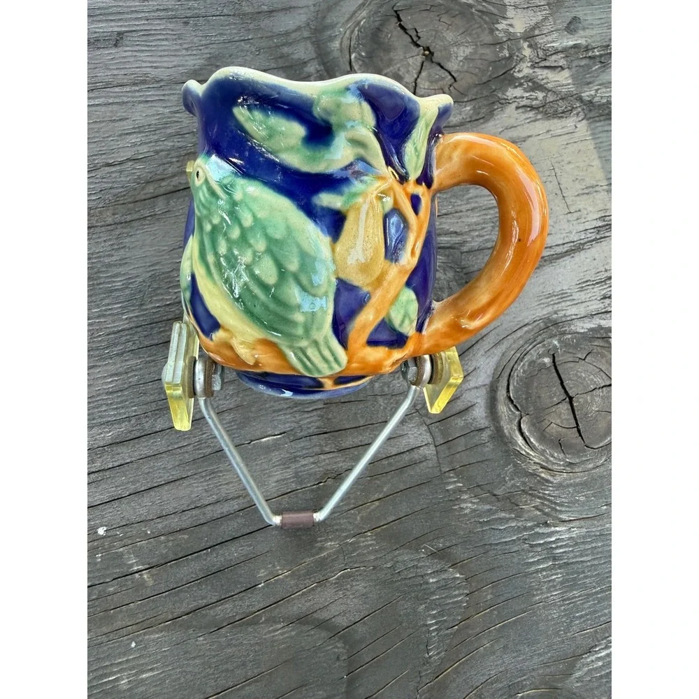 Henriksen Imports Classic Majolica‎ Bird and Pear Handpainted Stoneware Creamer